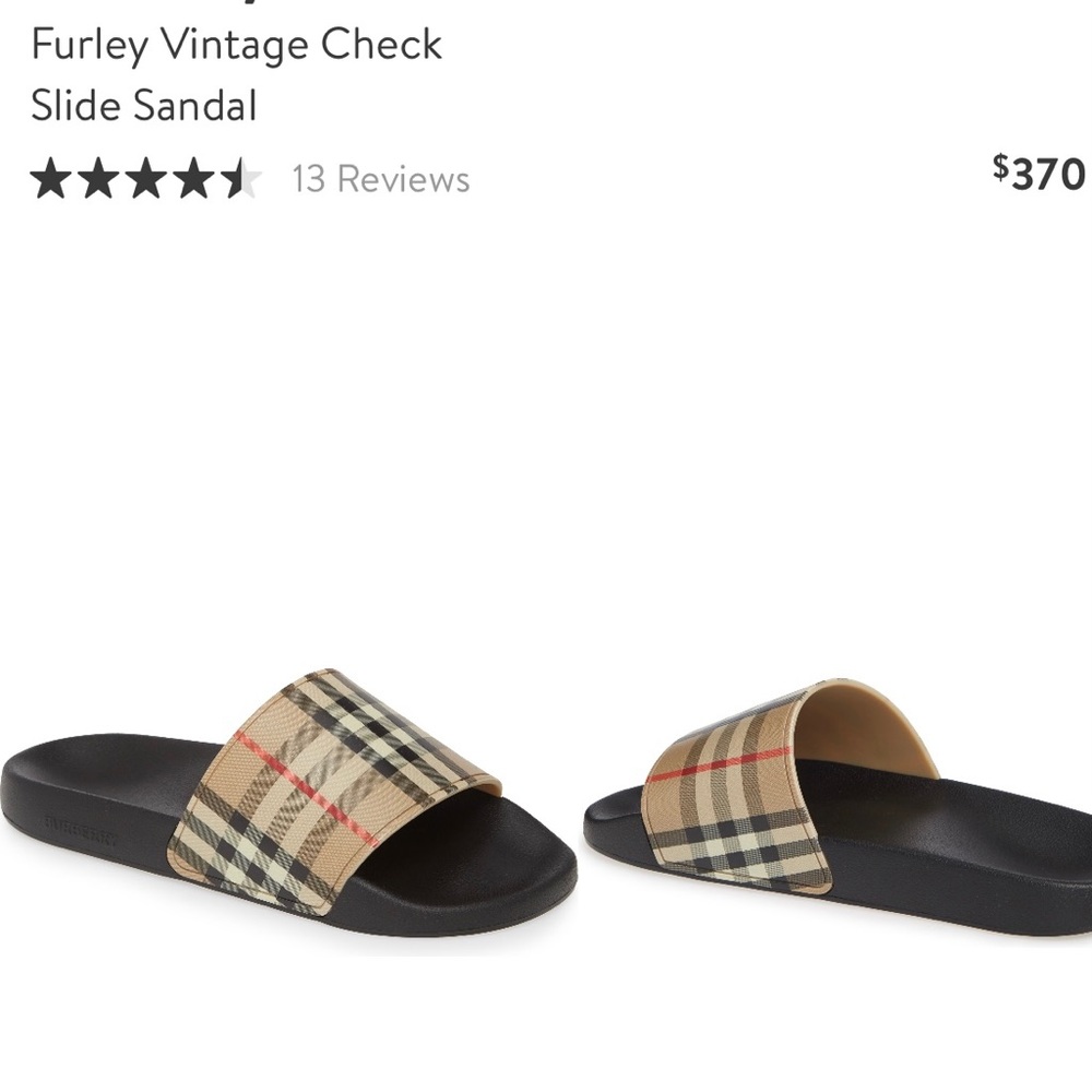 Burberry Vintage Check Slides. Women’s size 9. Like New